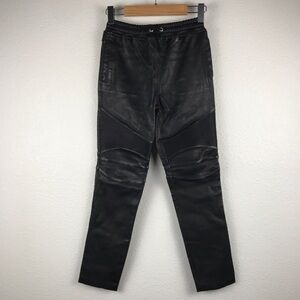 Balmain‎ Boys Black Lamb Leather Moto Pants Size 8